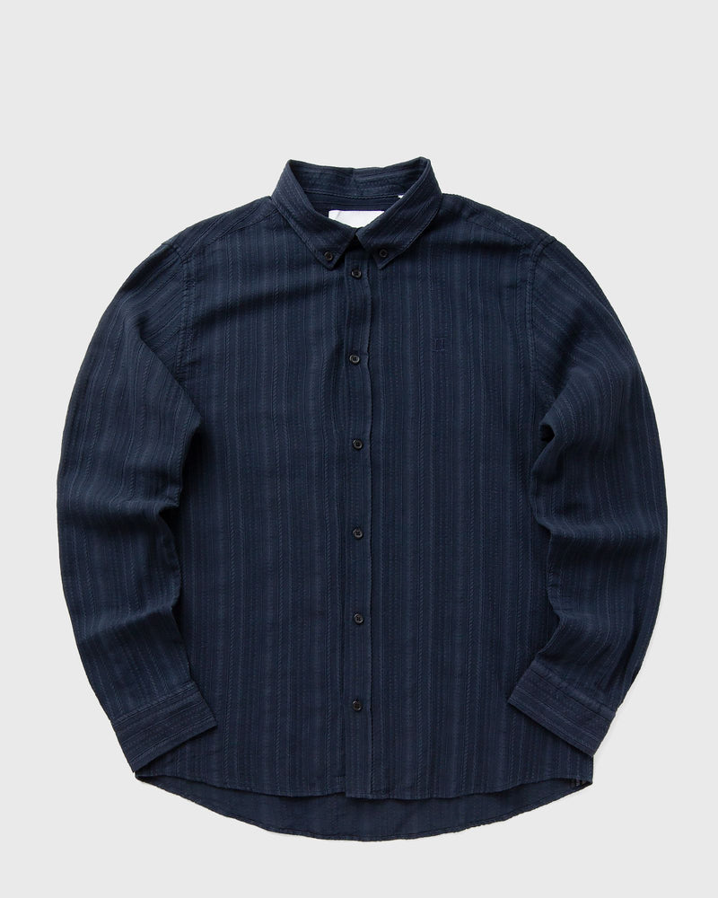 Les Deux Konrad Stripe Structure Shirt Blue