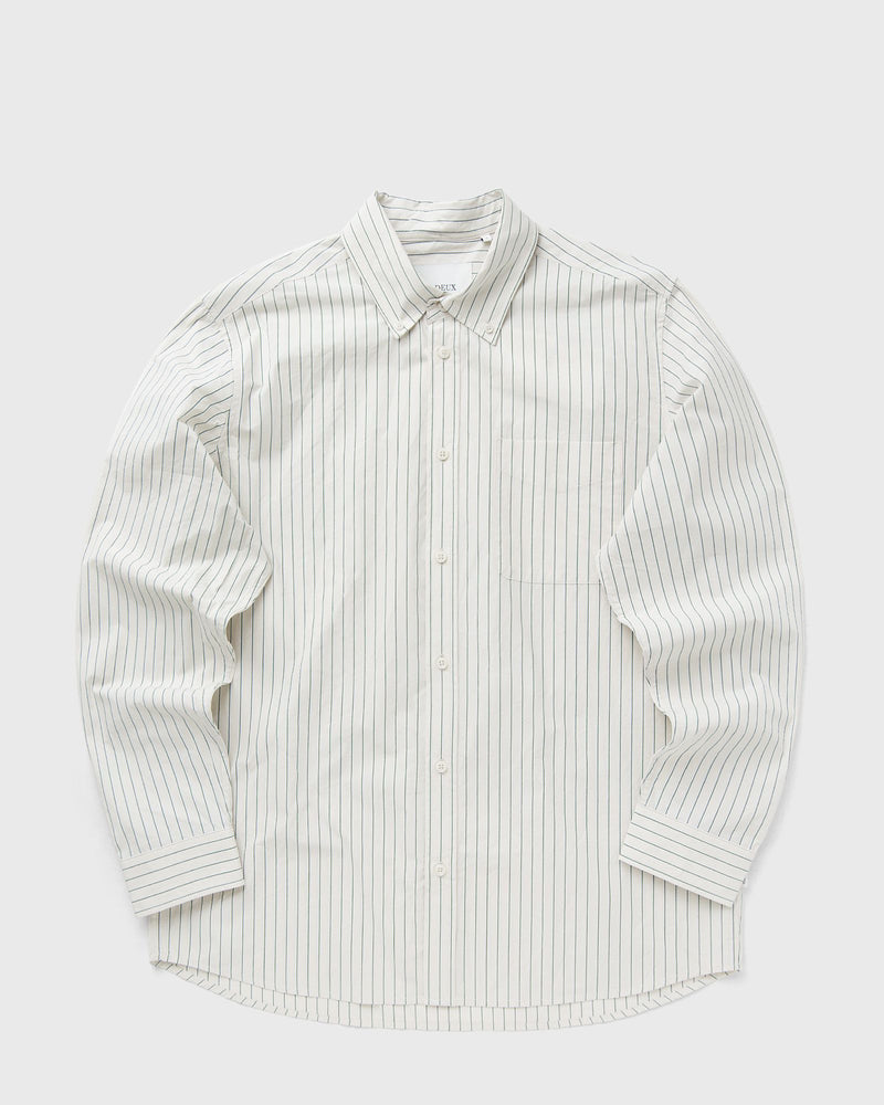 Les Deux Kent Stripe Poplin Shirt Beige