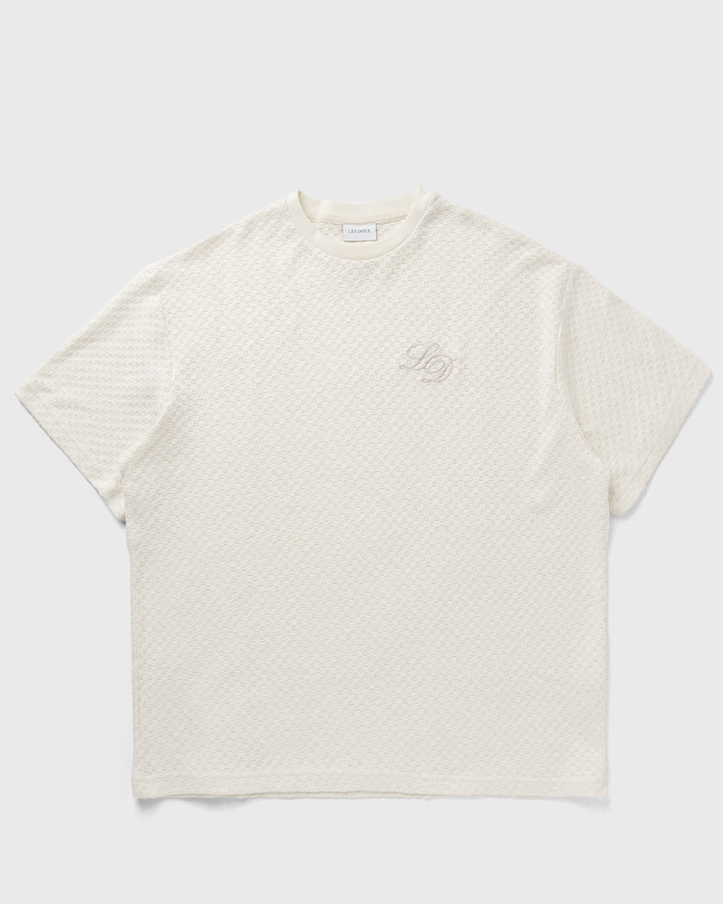 Les Deux Bruce Knitted Check T-Shirt Beige