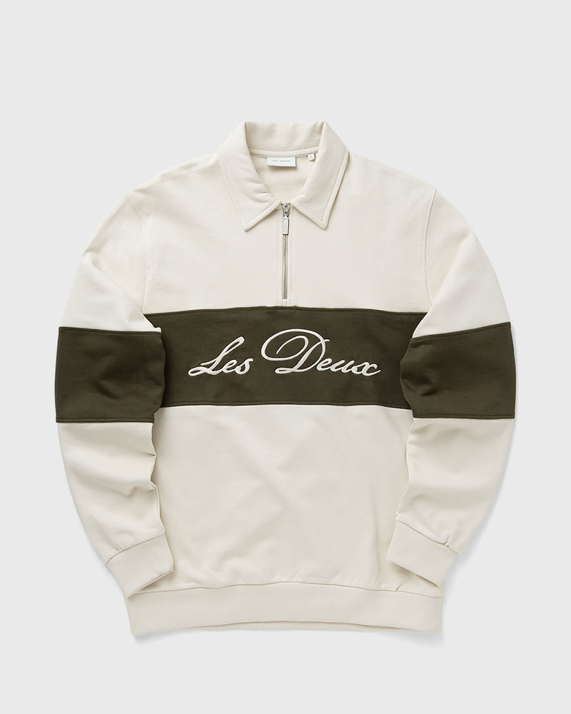 Les Deux Cory Zipper Rugby Sweatshirt Beige
