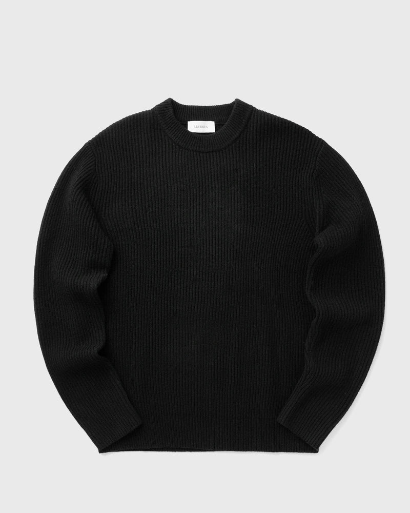 Les Deux Eddie Wool Rib Crewneck Knit Black