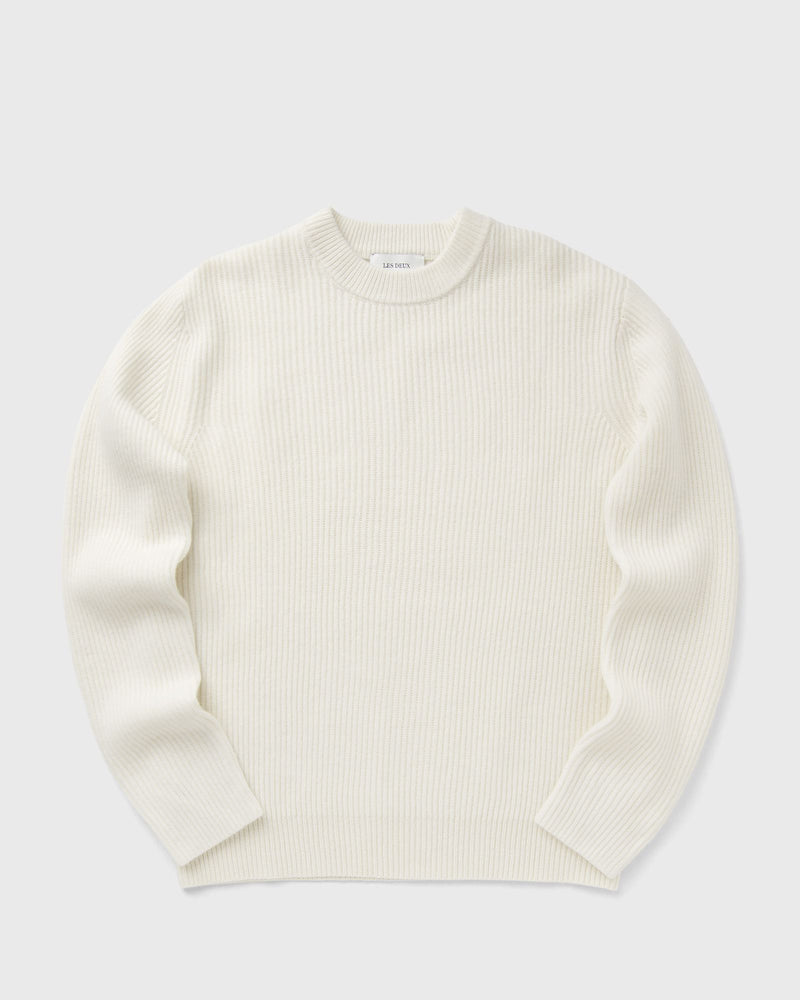 Les Deux Eddie Wool Rib Crewneck Knit Beige