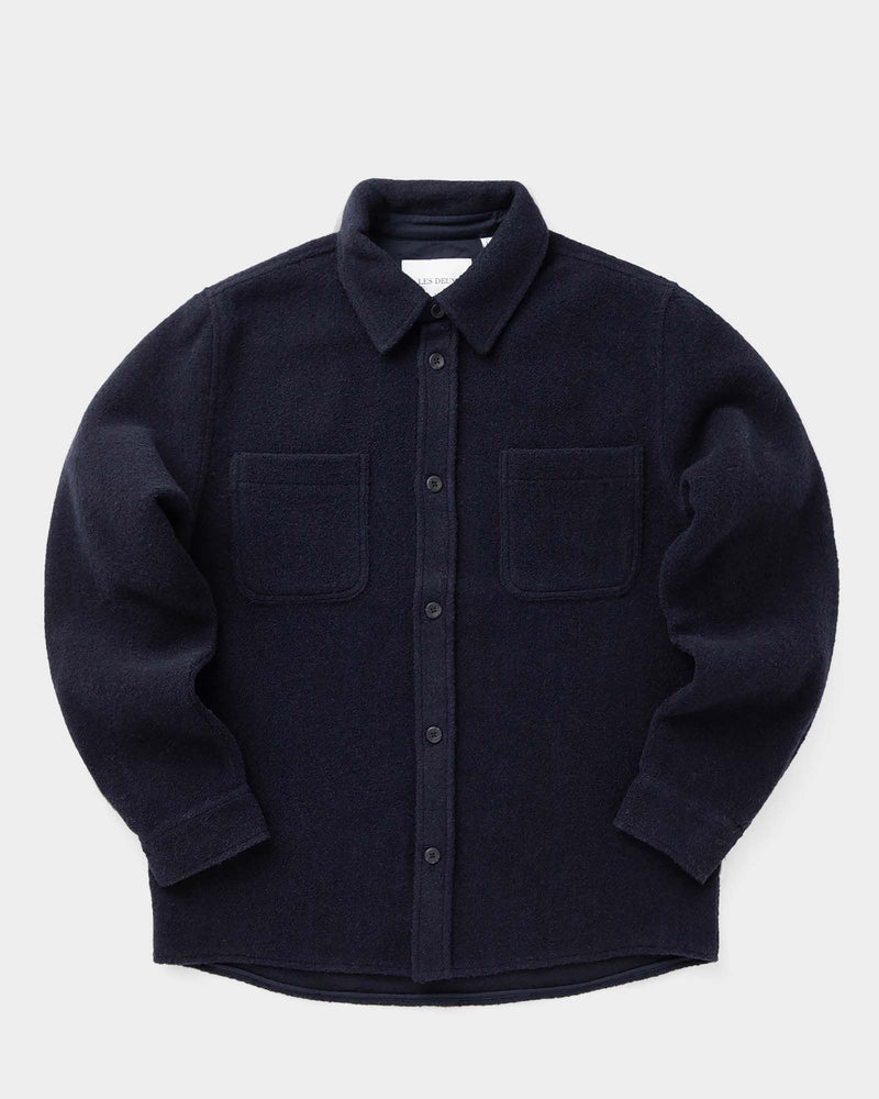 Les Deux Lennon Bouclé Overshirt Blue