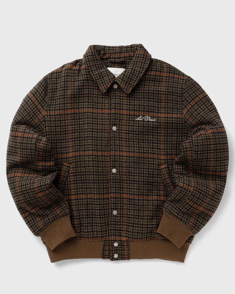 Les Deux Varsity Houndstooth Jacket Brown