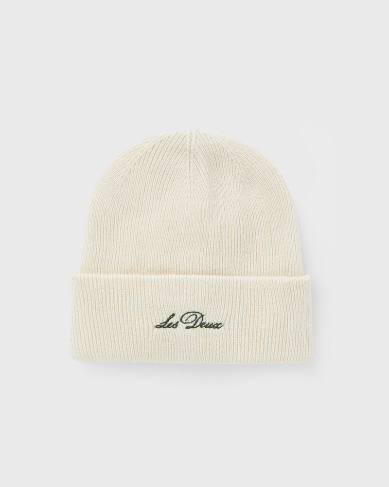 Les Deux Wayne Embroidered Beanie Beige