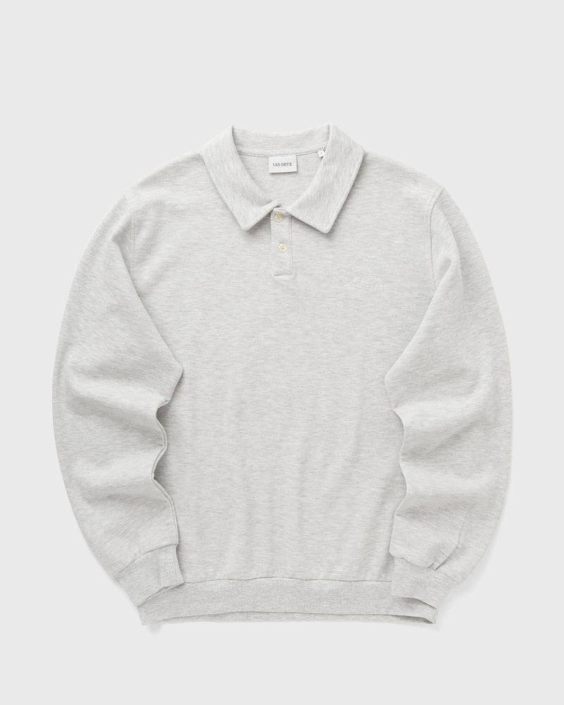 Les Deux Ben Polo Piqué Sweatshirt Grey