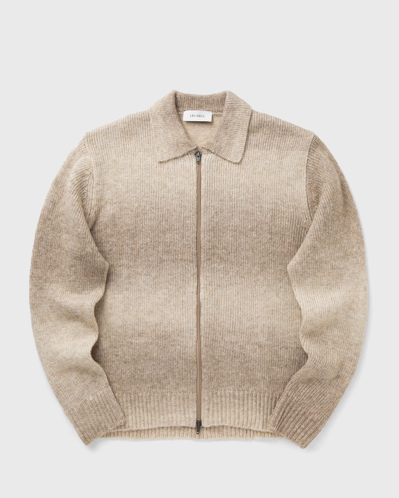 Les Deux Gannon Gradient Zipper Cardigan Beige