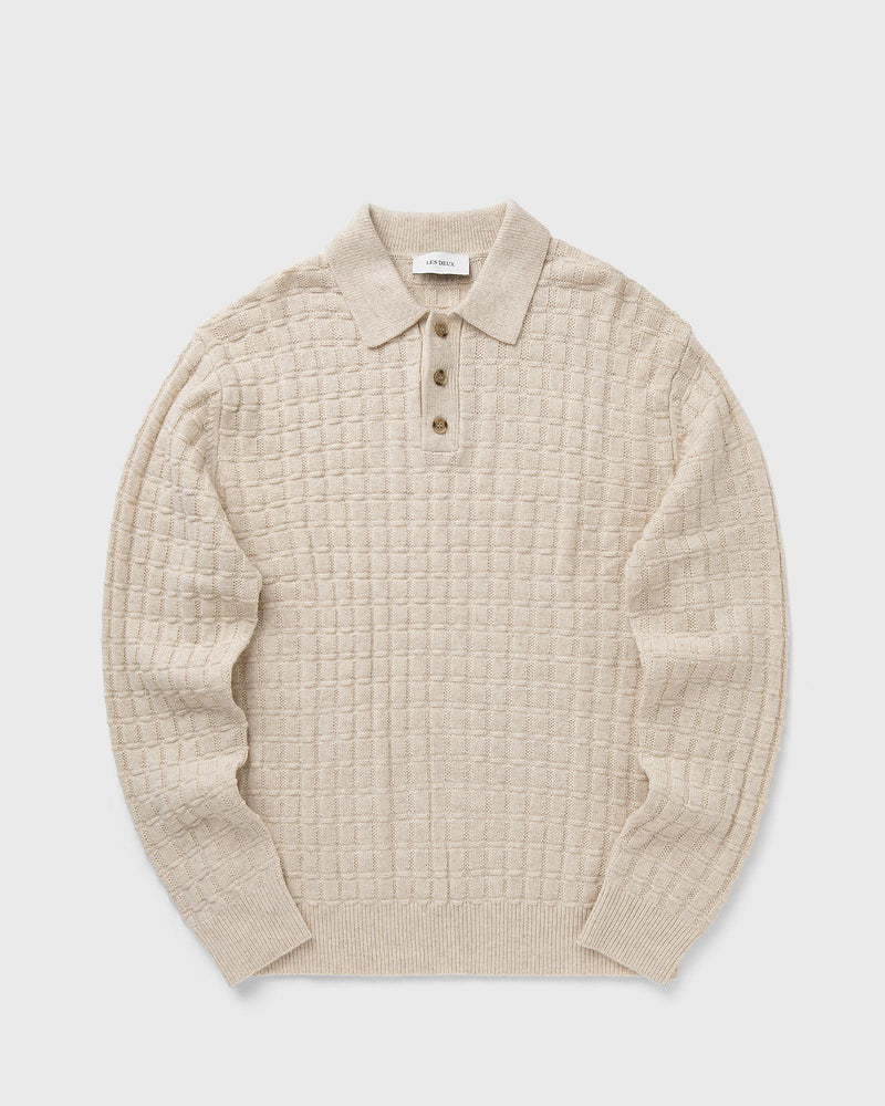 Les Deux Gustav Squared Structure Polo Knit Beige