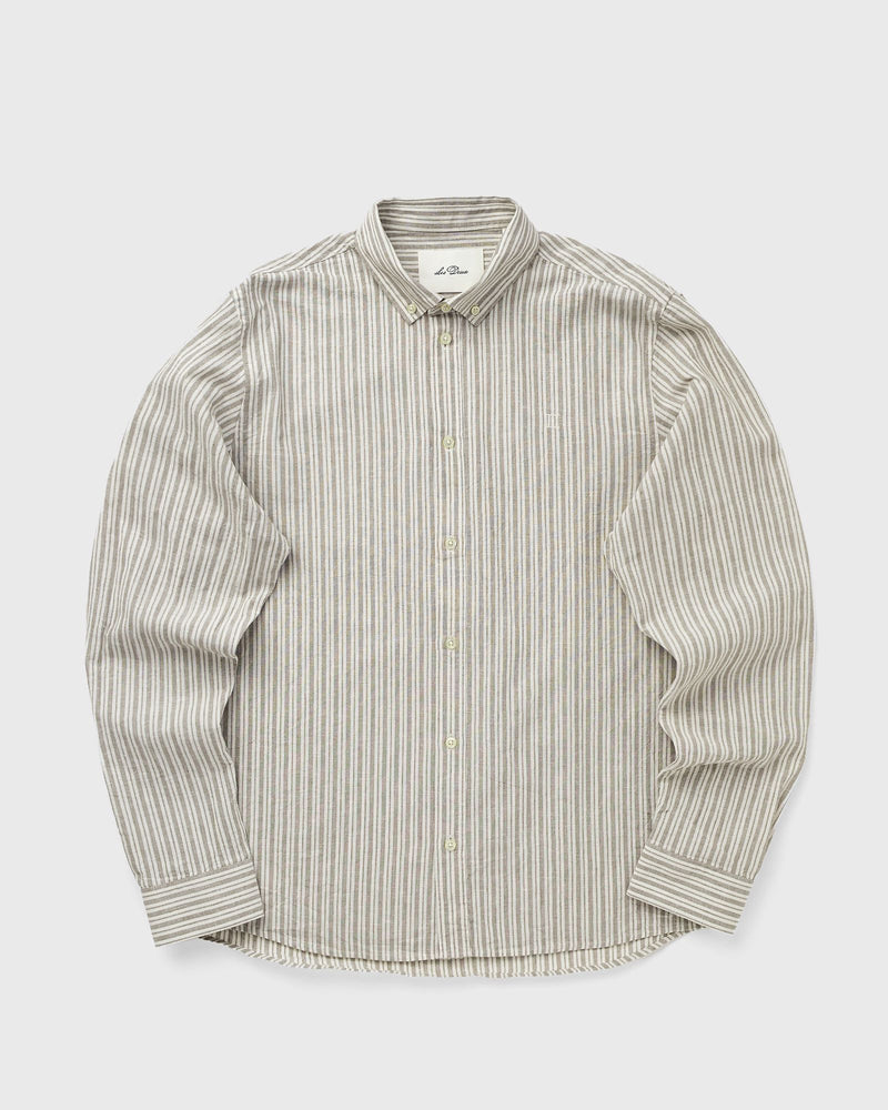 Les Deux Stripe Cotton-Linen Shirt Beige