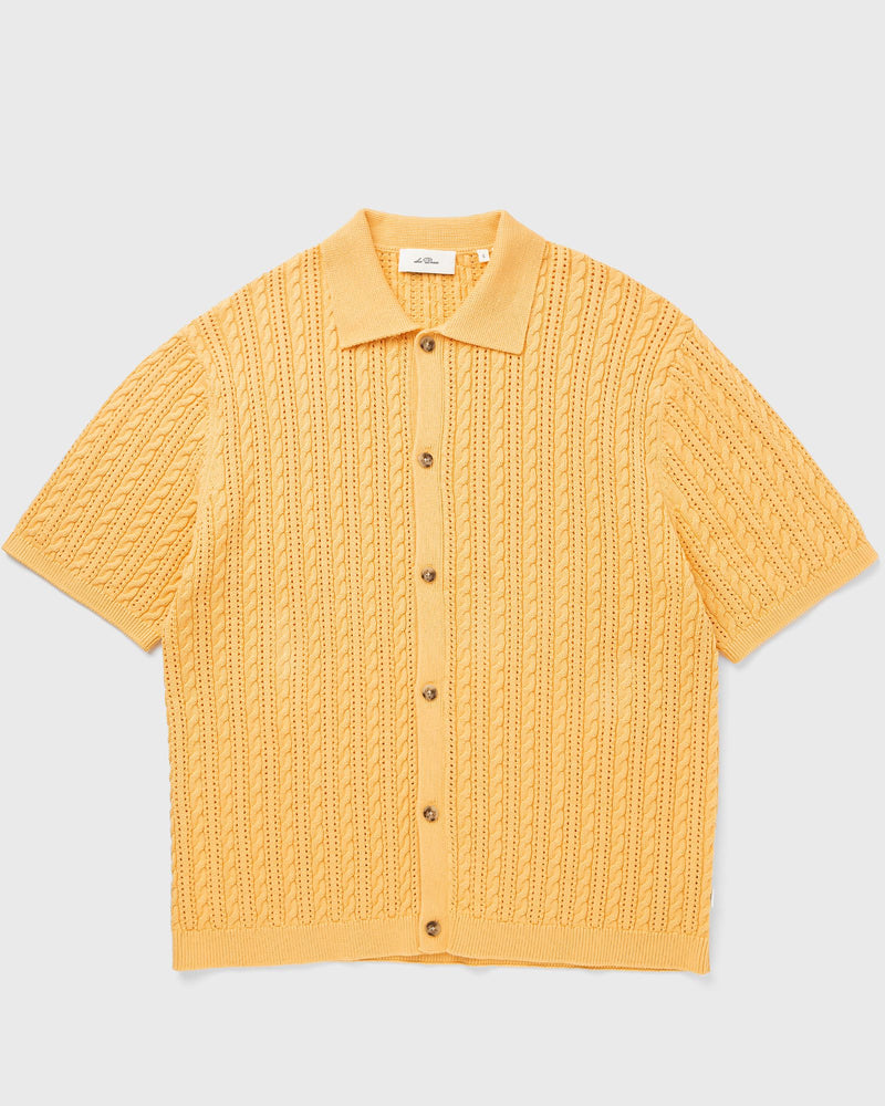 Les Deux Cable Knitted Ss Shirt Orange