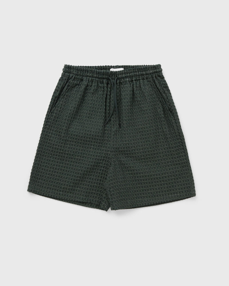Les Deux Check Seersucker Shorts Green