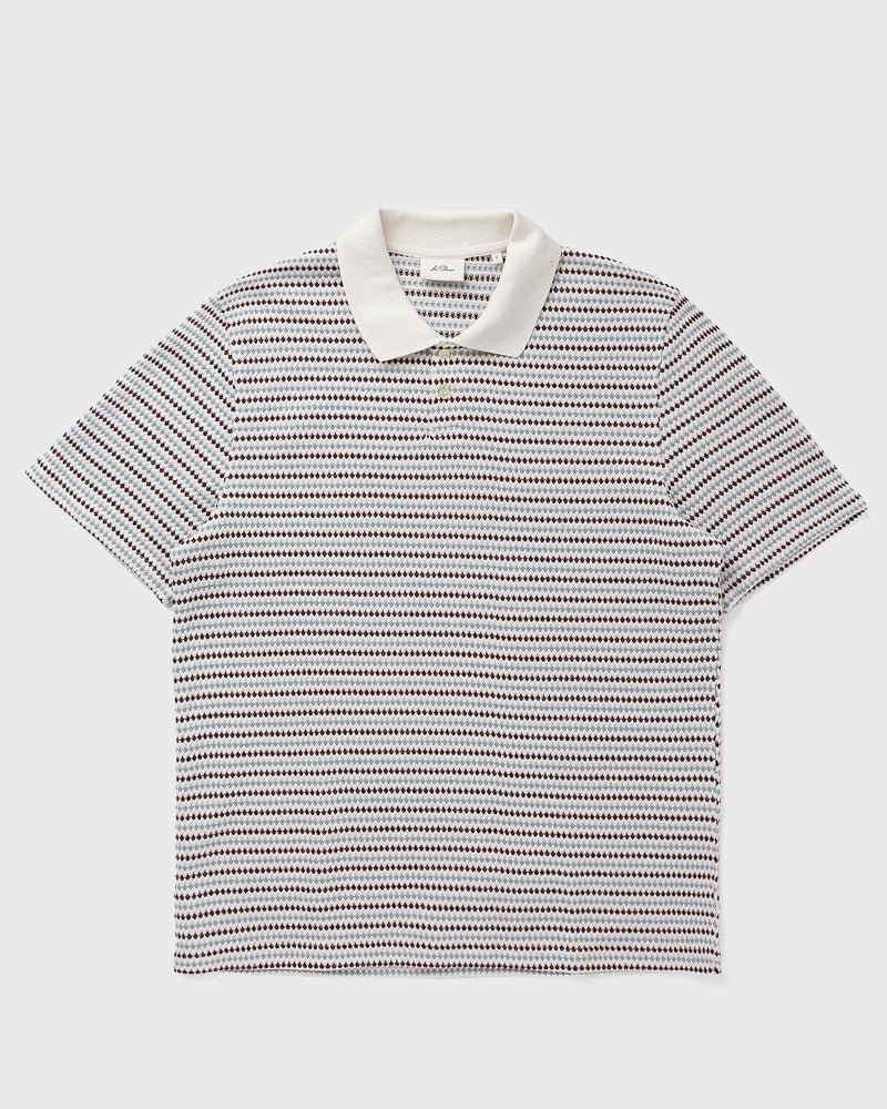 Les Deux Knitted Stripe Polo White