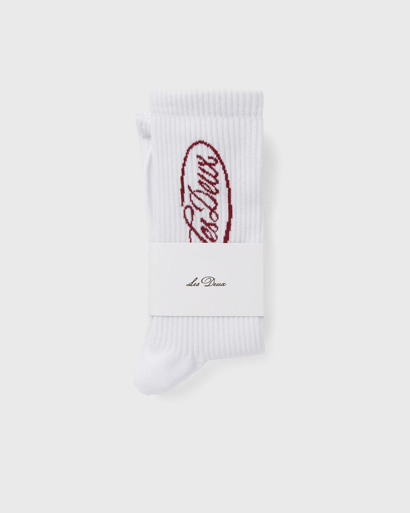 Les Deux Logo Socks 2-Pack White