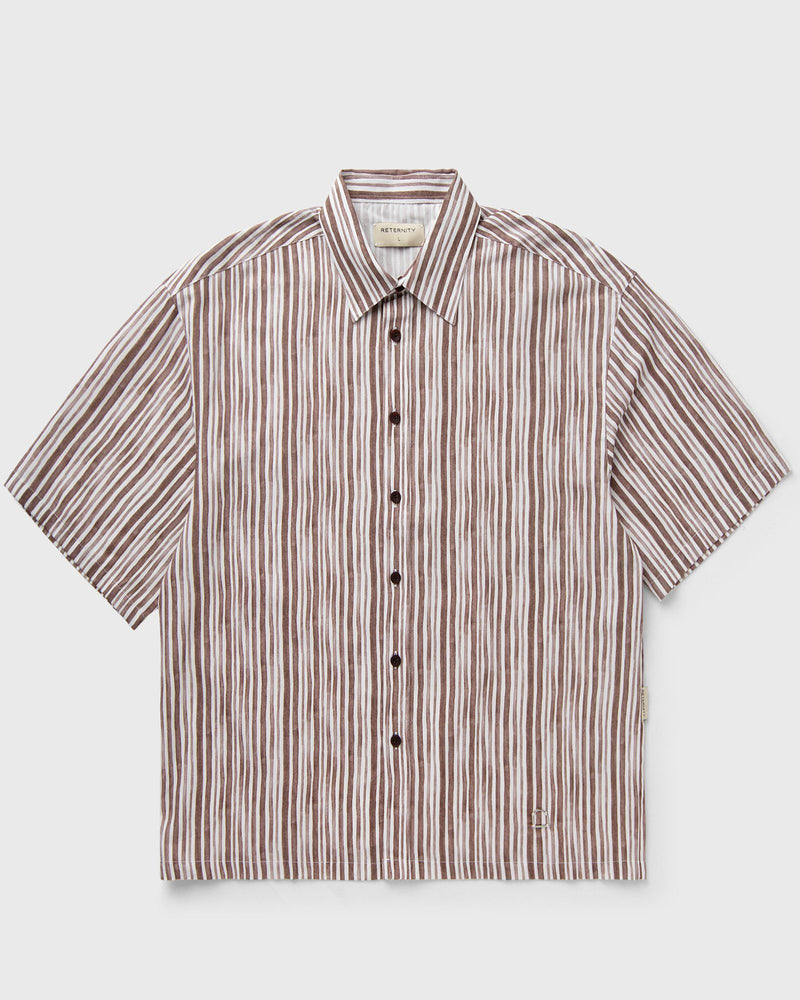 Reternity Watercolor Short Sleeve Shirt Brown|white