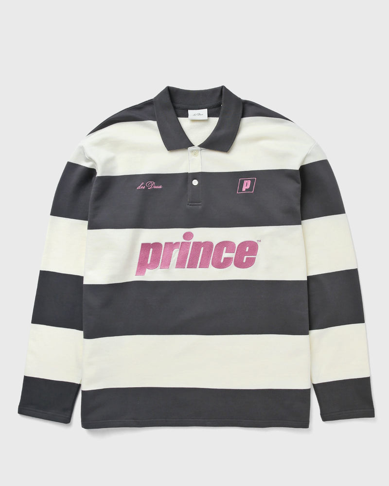 Les Deux Prince Striped Ls Polo Grey|beige