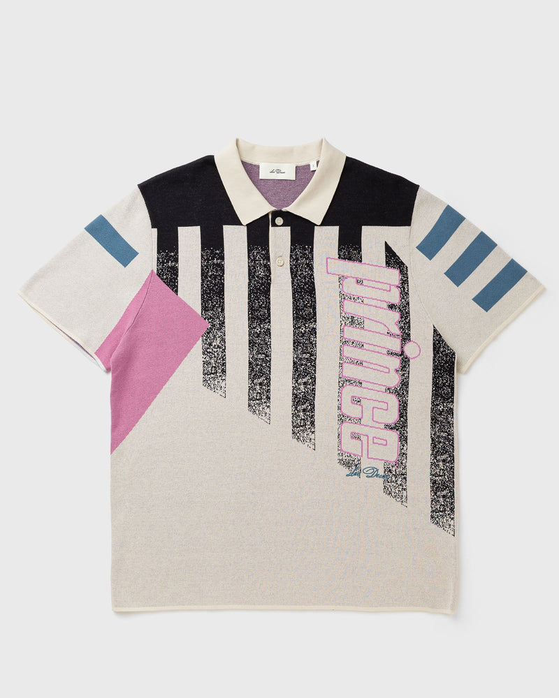 Les Deux Prince Intarsia Knitted Polo Black|beige