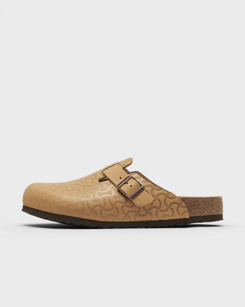 Birkenstock Boston Embossed Leather Beige