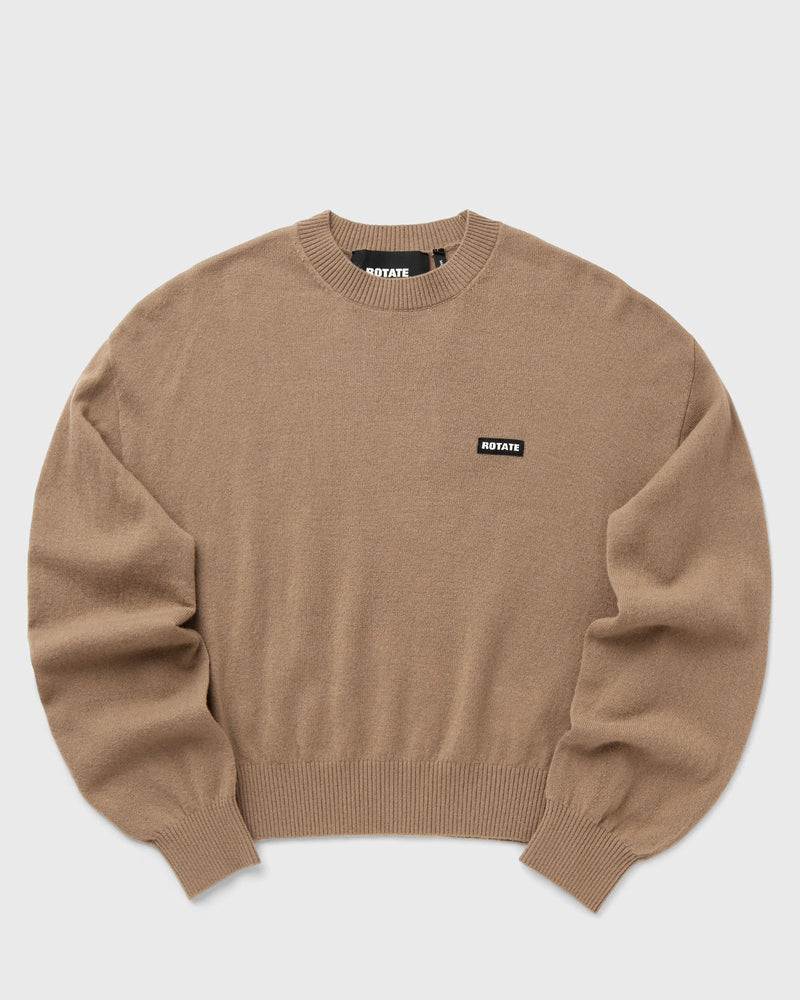 Rotate Birger Christensen Basic Crewneck Sweater Brown
