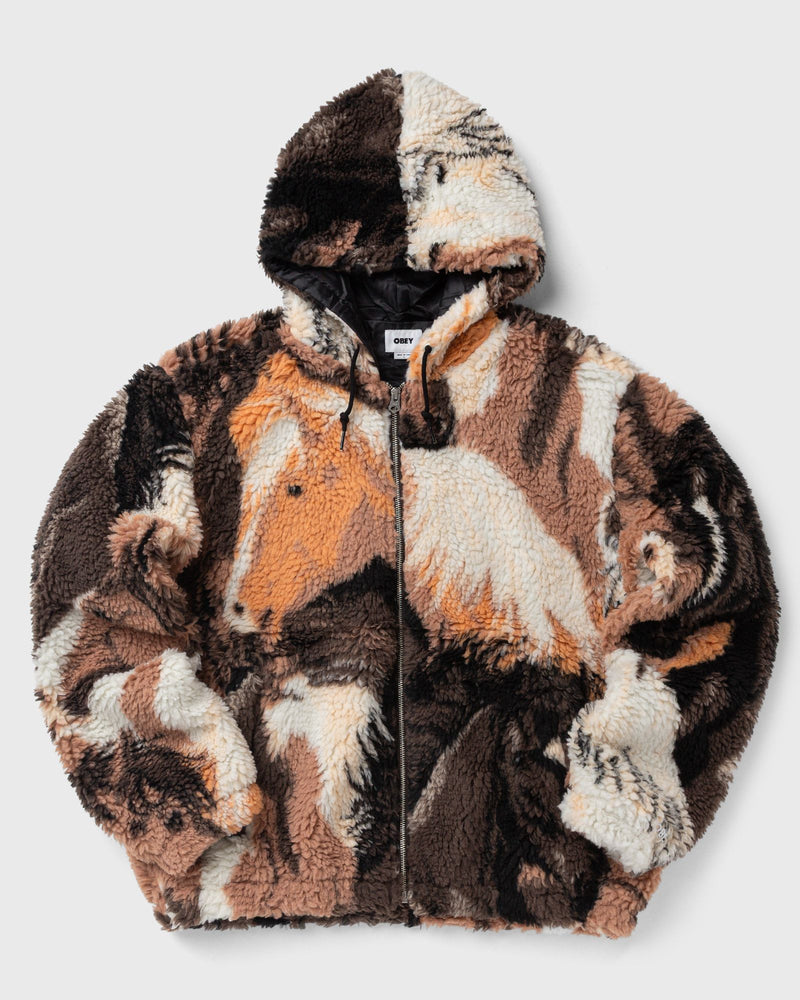 Obey Horses Sherpa Jacket Brown