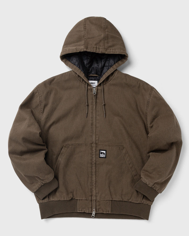 Obey Randy Zip Up Hood Brown