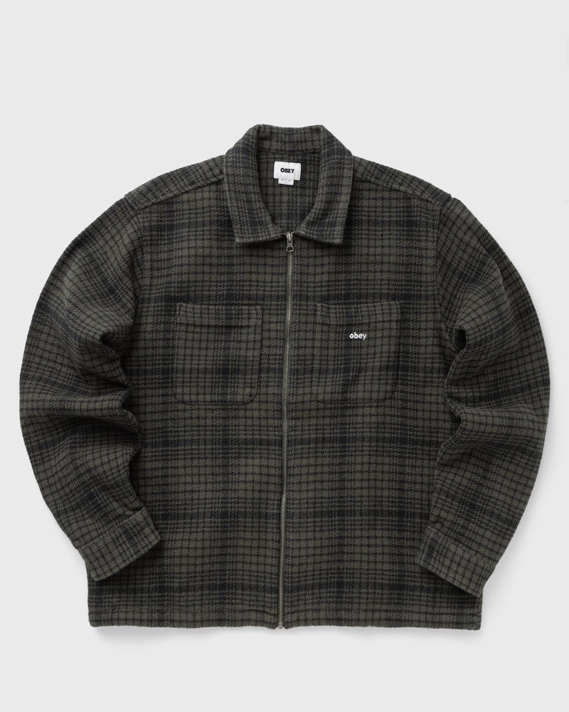 Obey Parker Zip Shirt Jacket Brown