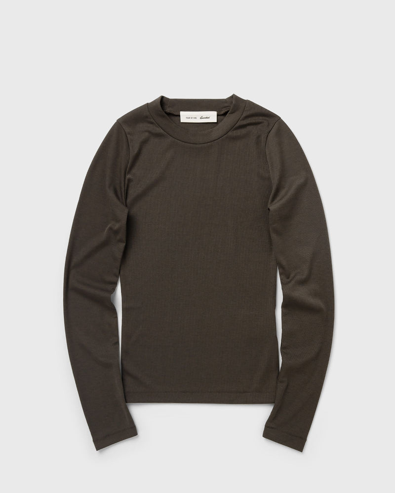 Fear of God Essentials Womens Fitted Long Sleeve Tee Brown