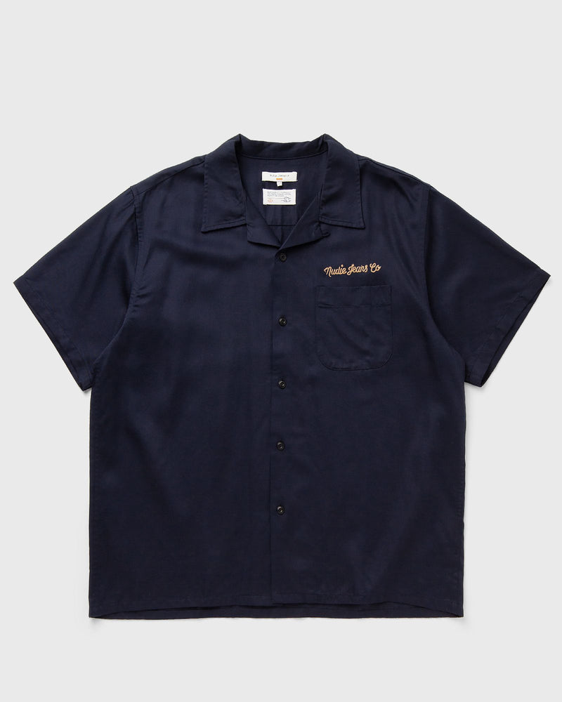 Nudie Jeans Arthur Bowling Shirt 8 Wonders Blue