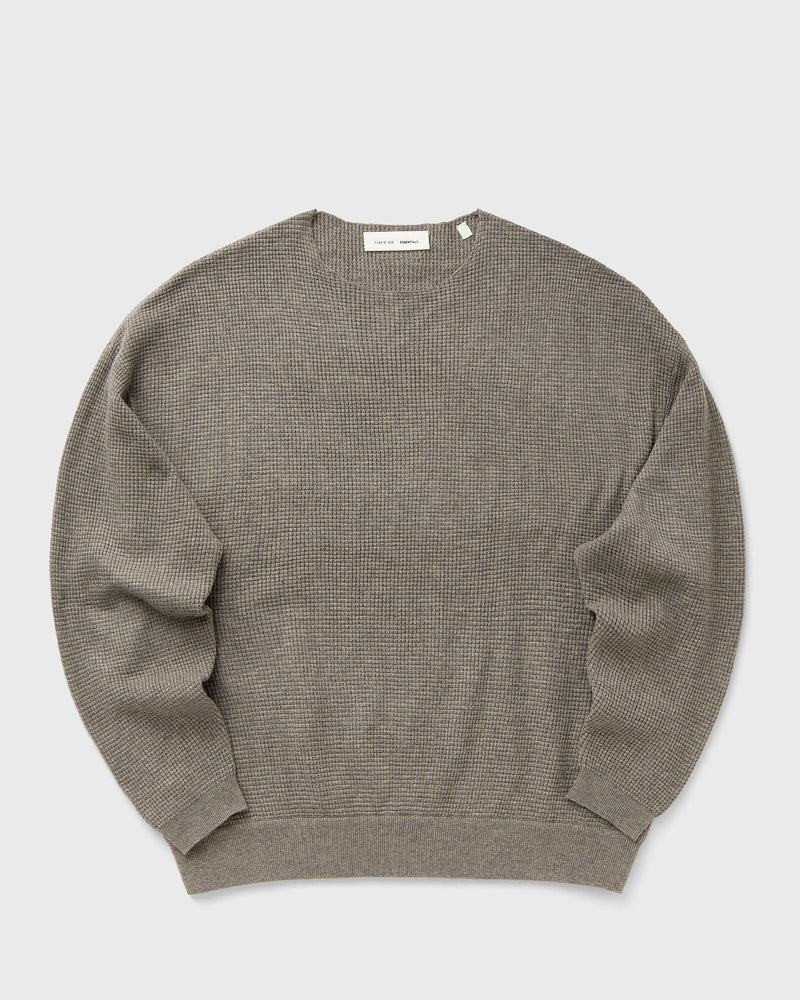 Fear of God Essentials Waffle Crewneck 90\'S Sweater Grey