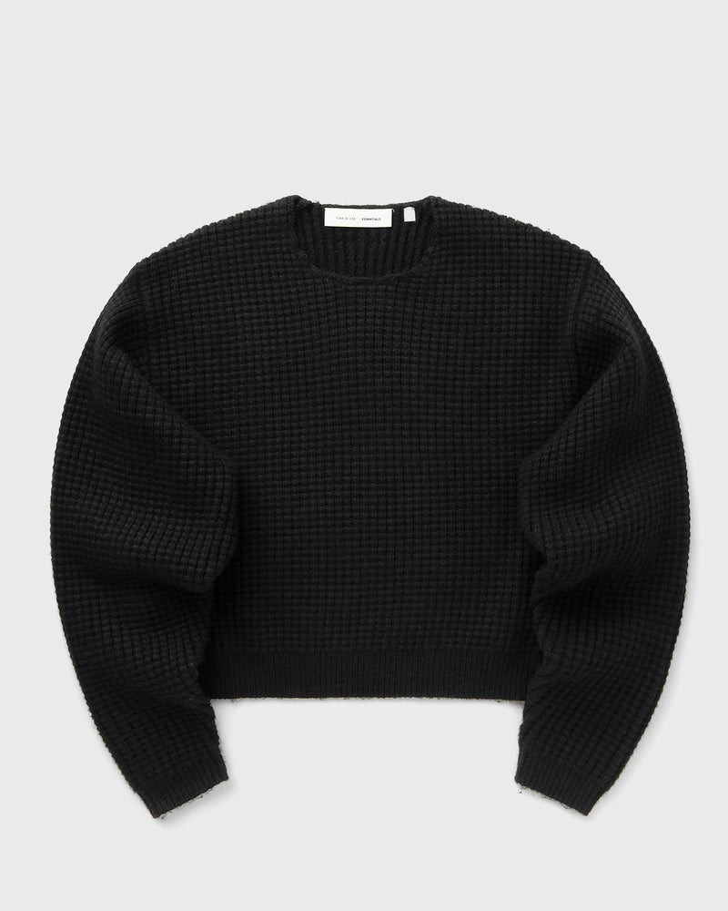 Fear of God Essentials Womens Heavy Waffle 90\'S Sweater Black