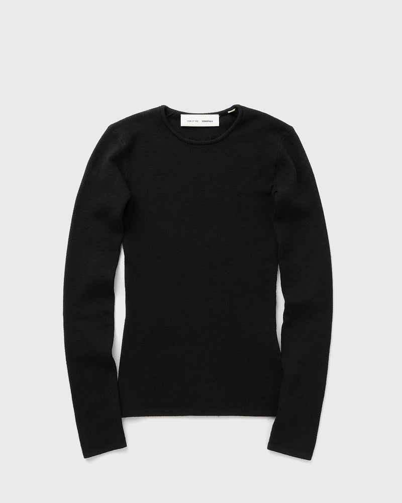 Fear of God Essentials Womens Rib Long Sleeve Top Black