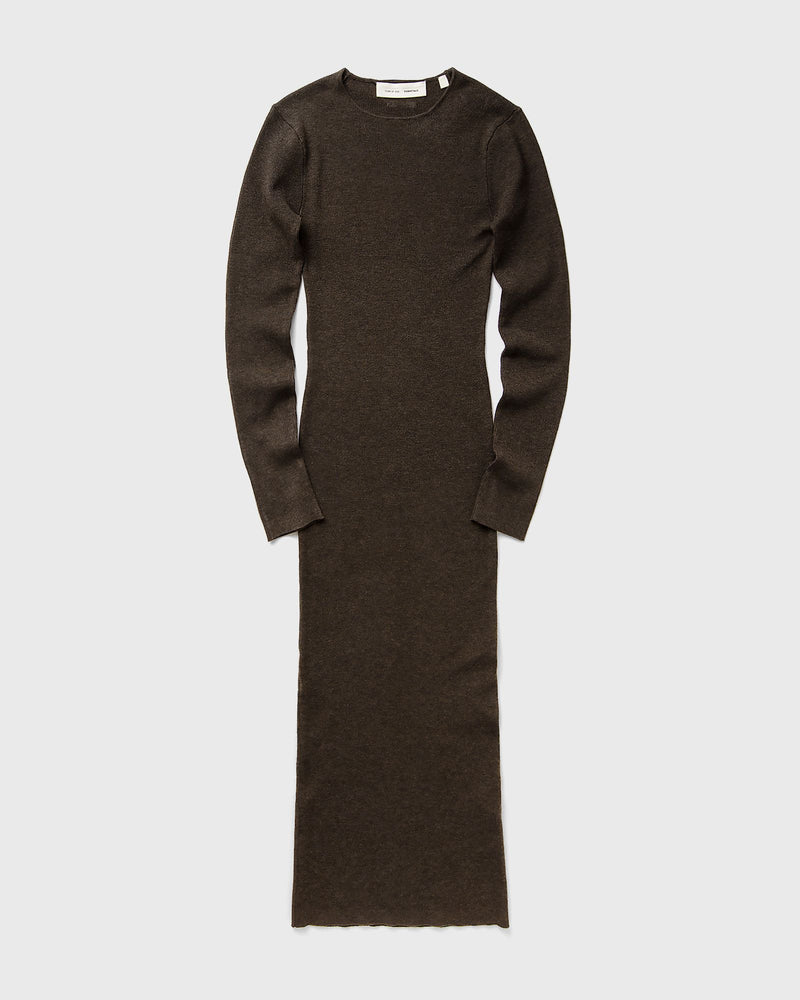 Fear of God Essentials Womens Rib Long Sleeve Dress Brown
