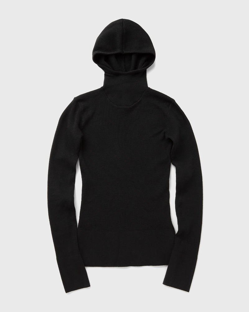 Fear of God Essentials Womens Long Sleeve Hooded Rib Top Black