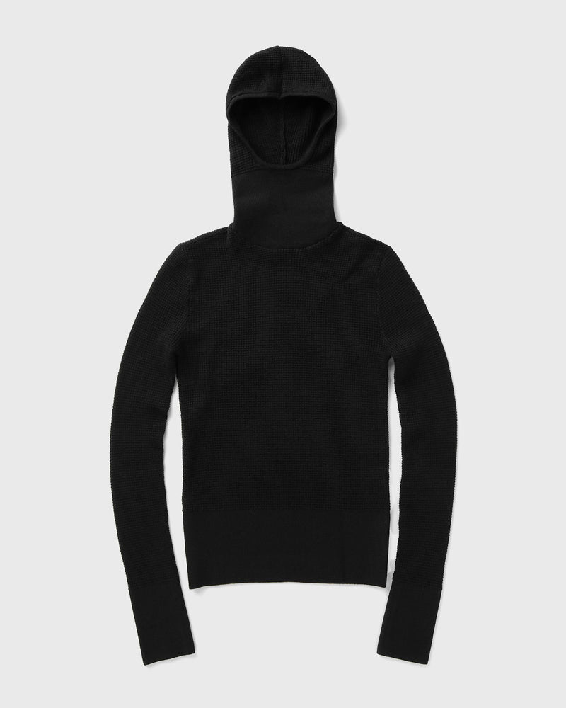 Fear of God Essentials Womens Waffle Long Sleeve Hoodie Black