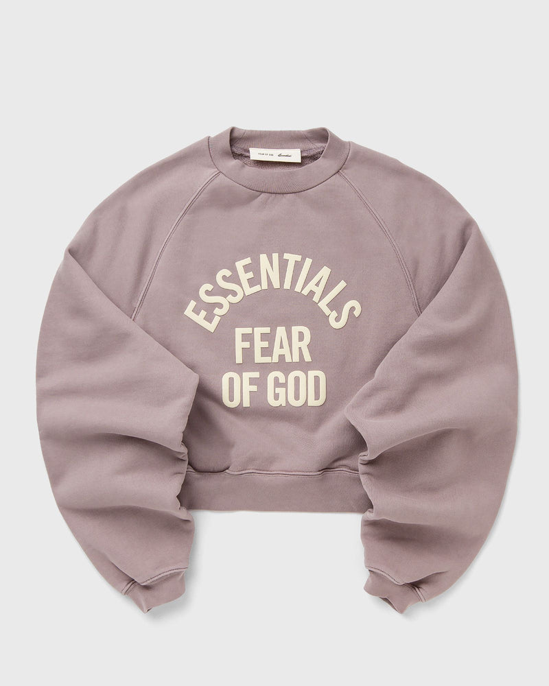 Fear of God Essentials Womens Campus 90S Cropped Raglan Crewneck Purple