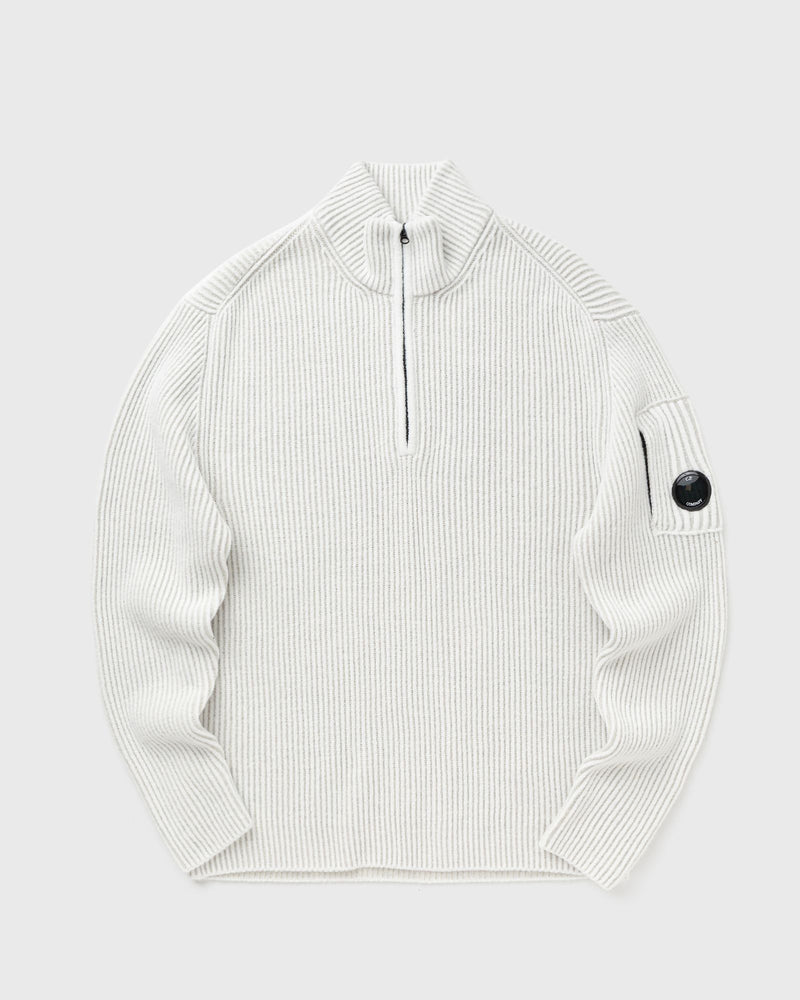 C.p. Company Fleece Knit Half Zip Sweater White