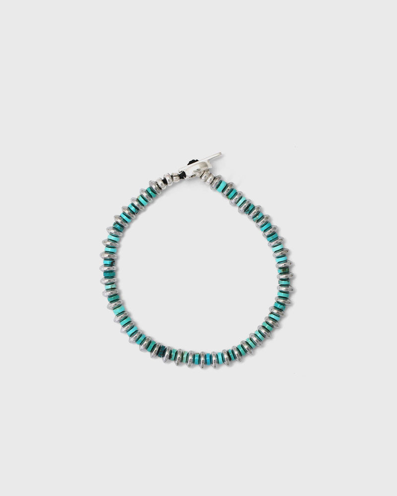 Mikia Hematite Roundel Blue