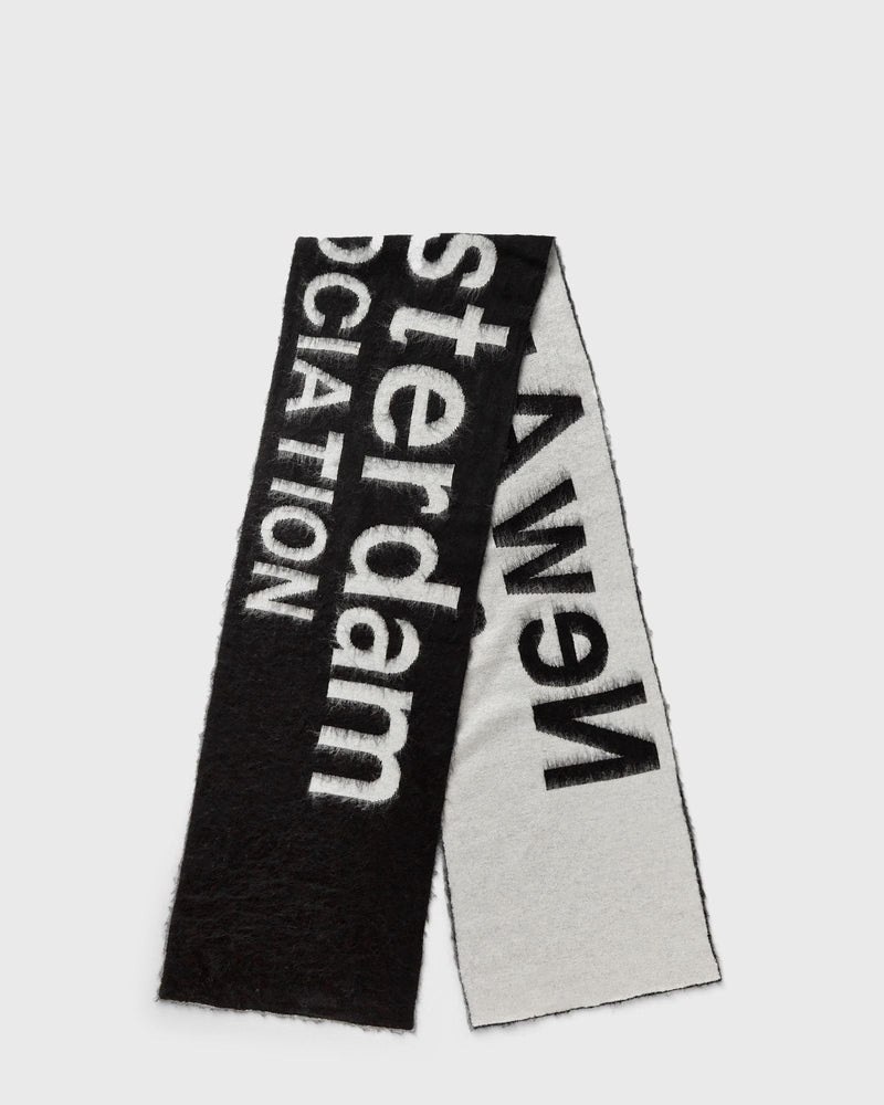 New Amsterdam Fuzzy Name Scarf Black