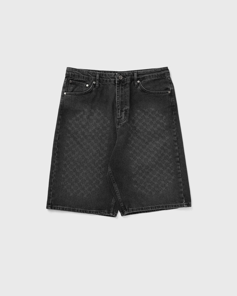 Daily Paper Laser Monogram Denim Shorts Black
