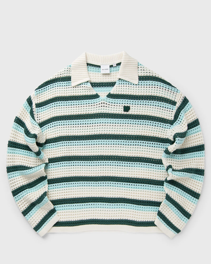 Daily Paper Crochet V-Neck Sweater Blue|white