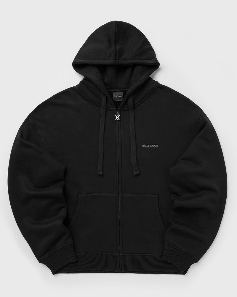 Daily Paper Boxy Zip Up Hoodie Black