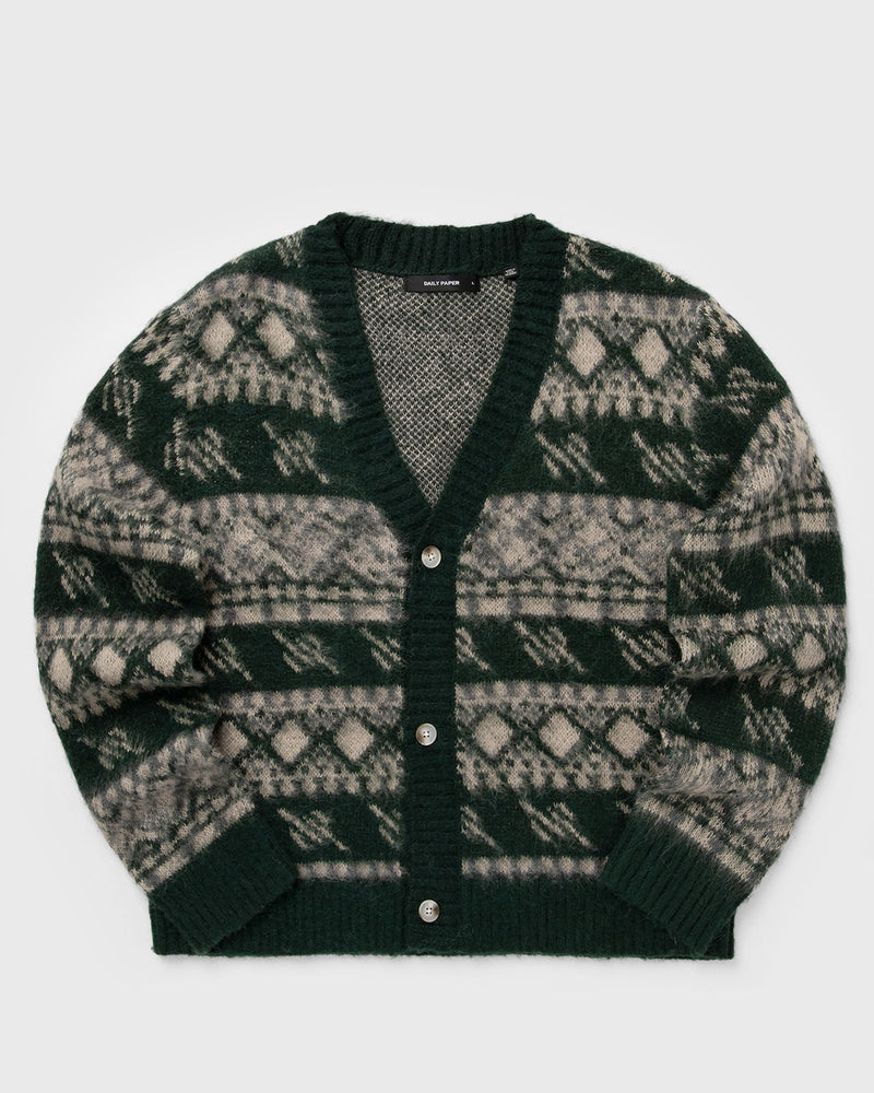 Daily Paper Pattern Check Cardigan Green