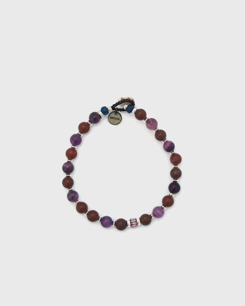 Mikia 6MM Stone Bracelet Brown|purple
