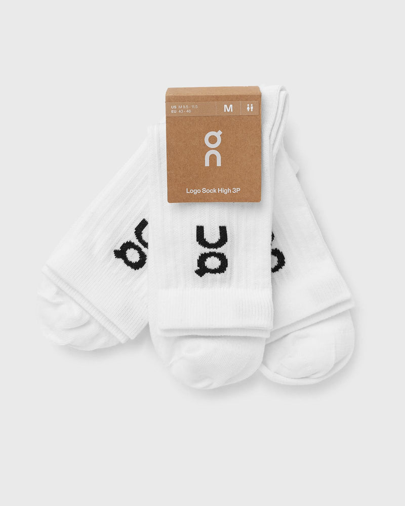 On Logo Sock High 3P White