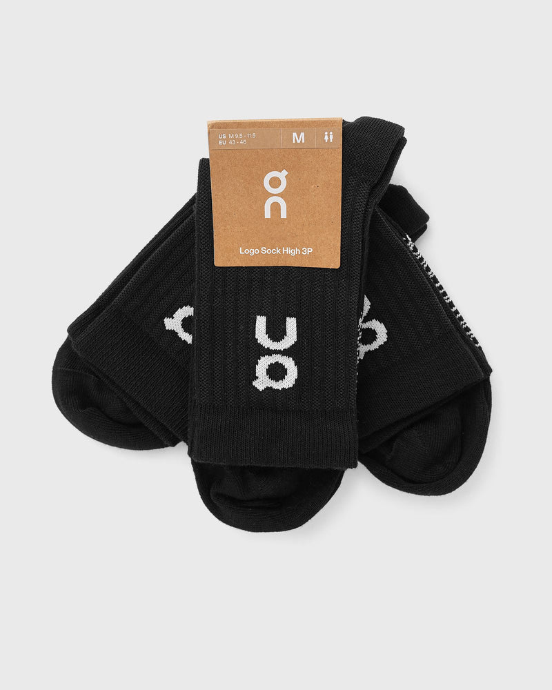 On Logo Sock High 3P Black