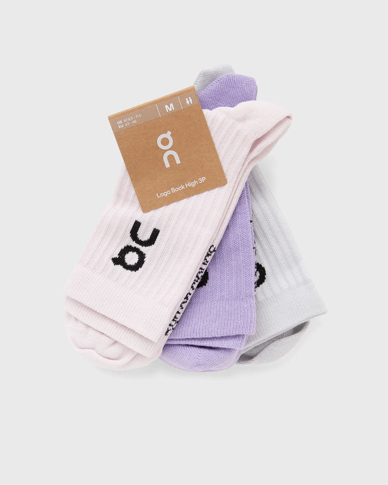 On Logo Sock High 3P Pink