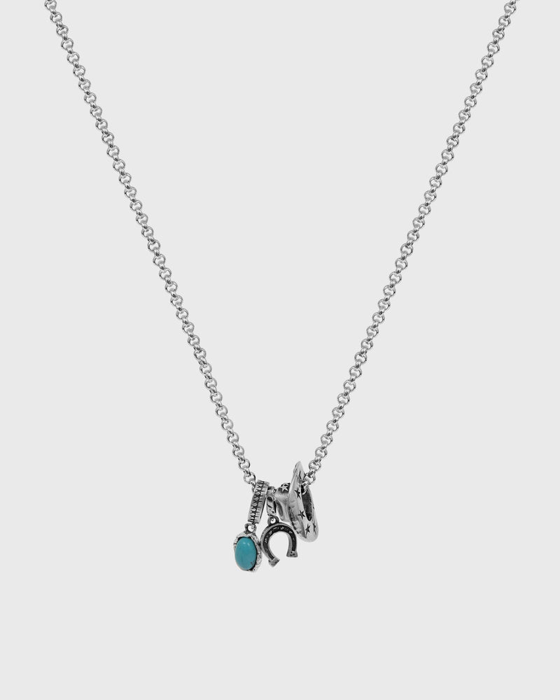 Twojeys Hat Stone Necklace Silver
