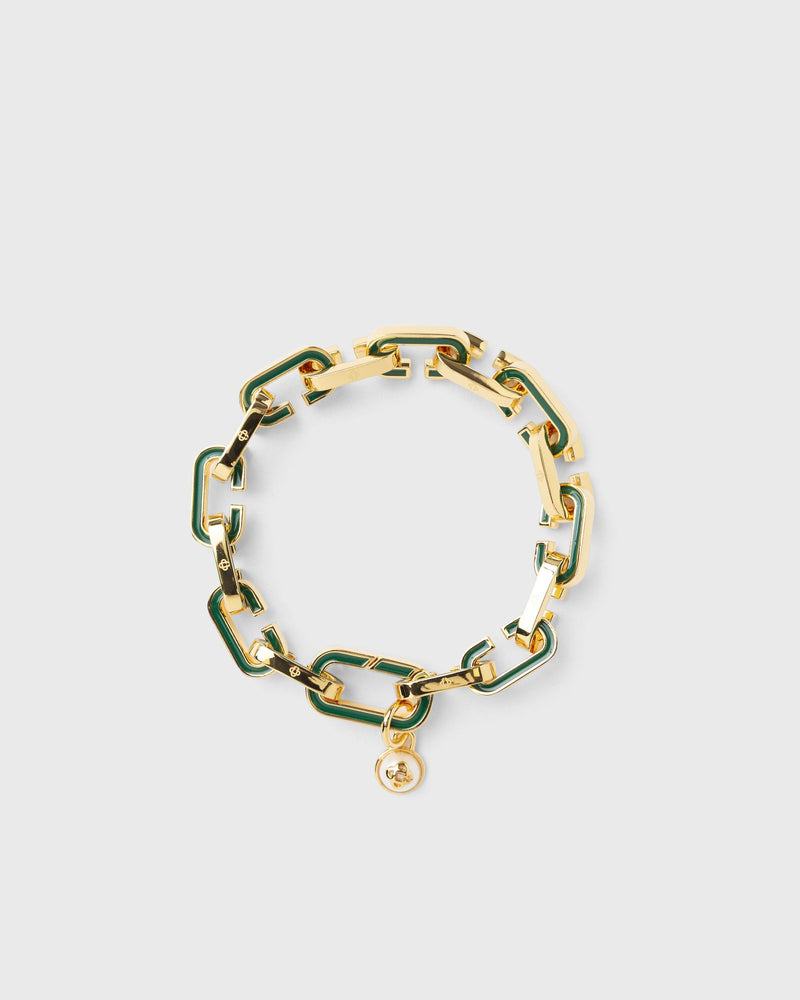 Casablanca Enamel C Link Bracelet Green