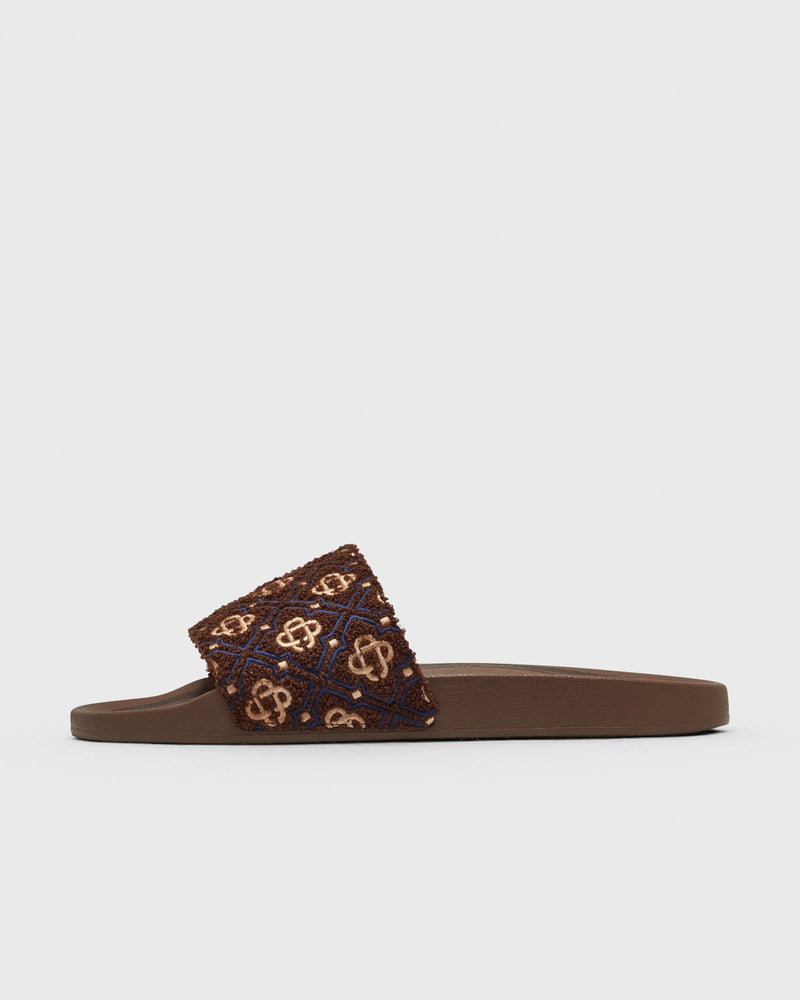 Casablanca Mens Monogram Pool Slider Brown