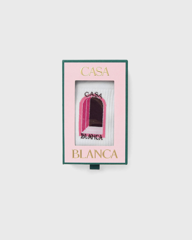 Casablanca Aubergine Arch Socks White