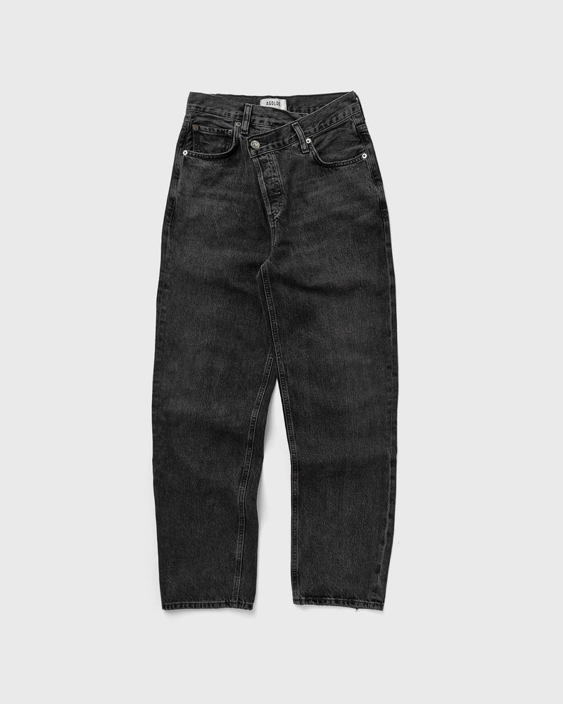 Agolde Womens Criss Cross Jean in Shambles (Organic Cotton) Black